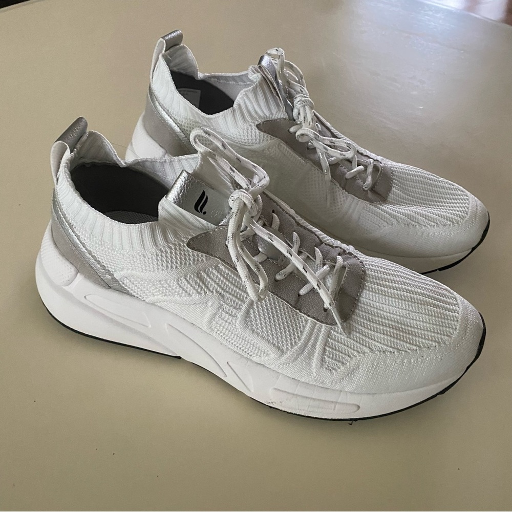 Fabletics White and Silver Everyday Sneakers